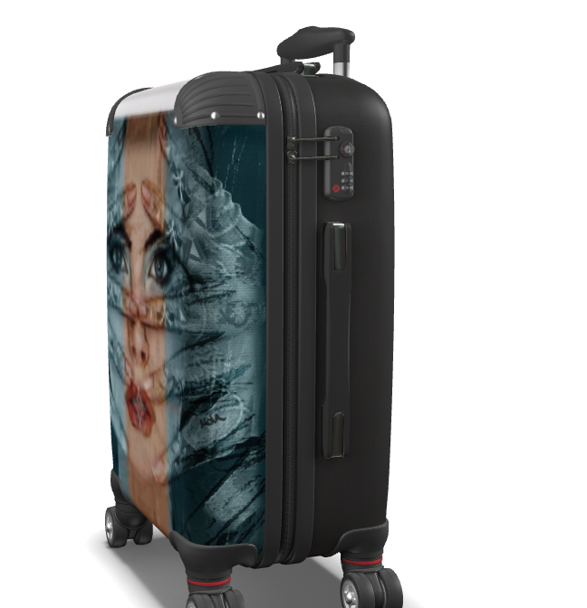 Hands on Face Suitcase