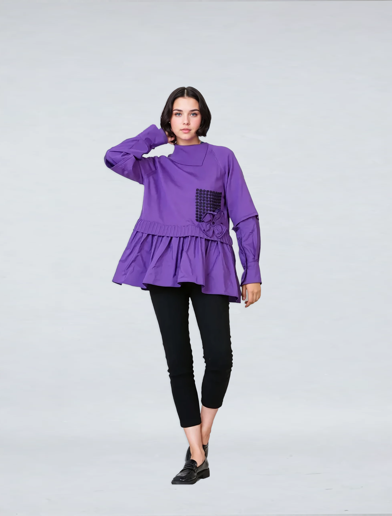 Purple Blouse with Patch