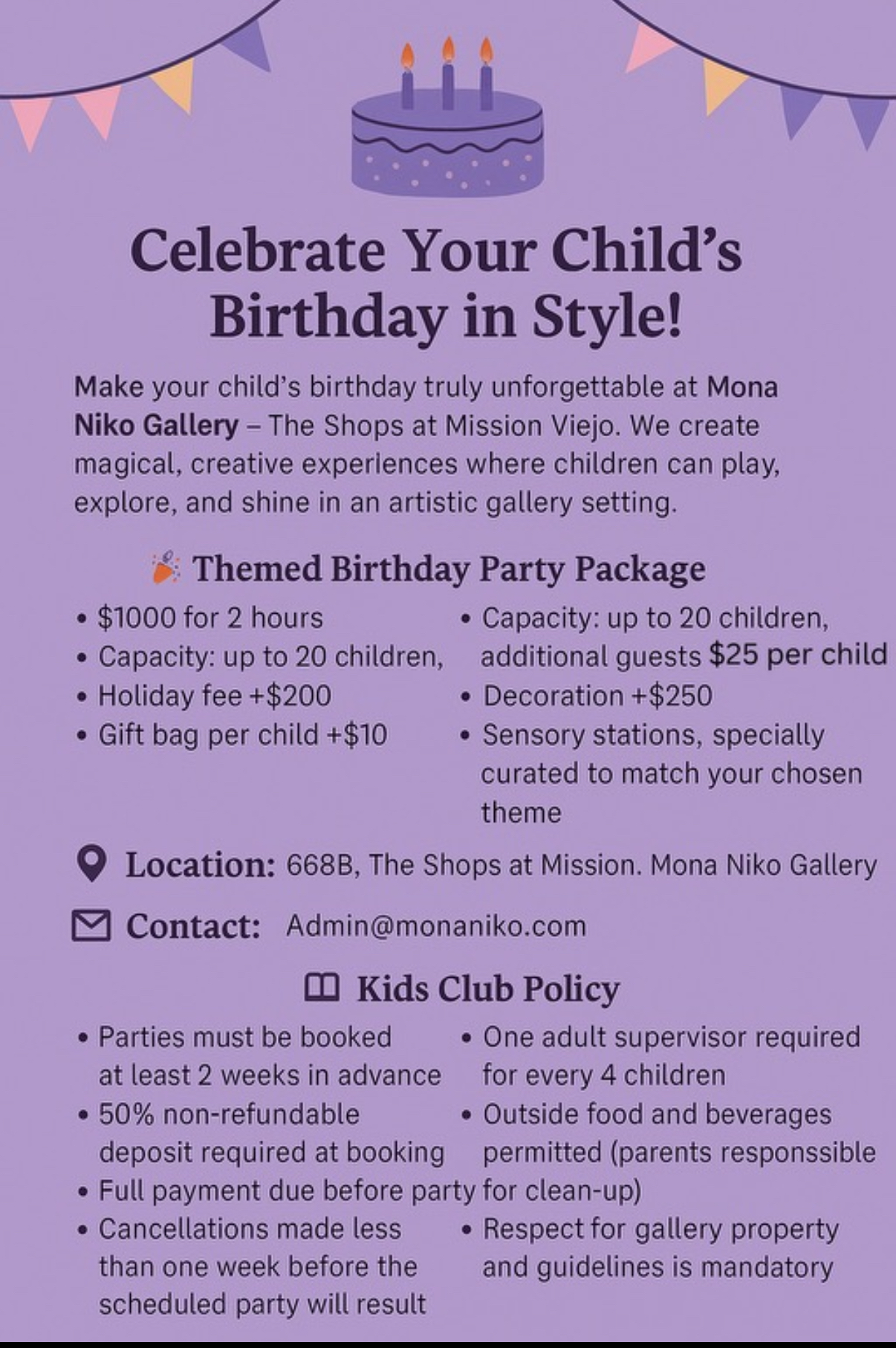 Celebrate Your Child's Birthday